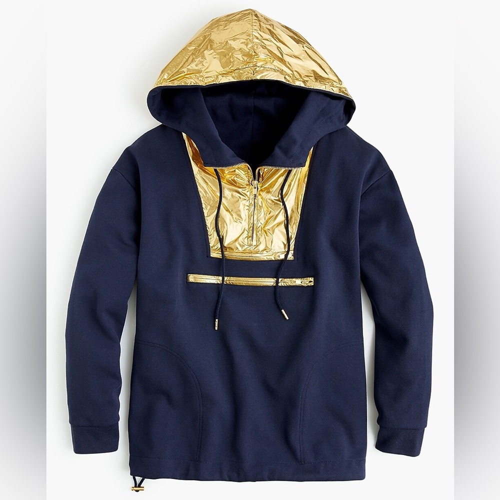 J. Crew gold and navy anorak